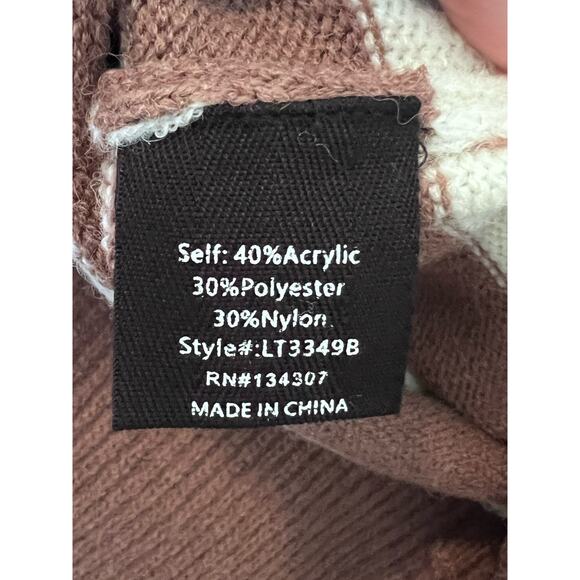 Line & Dot Brown and Cream Striped Turtleneck, Size Small - Picture 8 of 9
